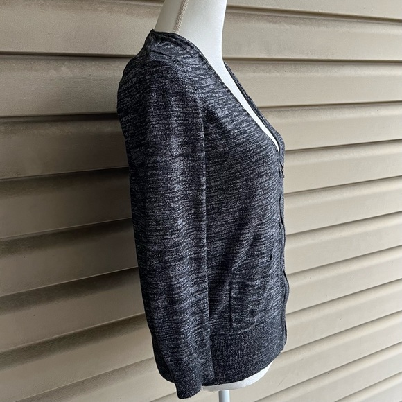 •LOFT• Marled Navy Zip Up Cardigan Sweater - Size Medium - Picture 5 of 8
